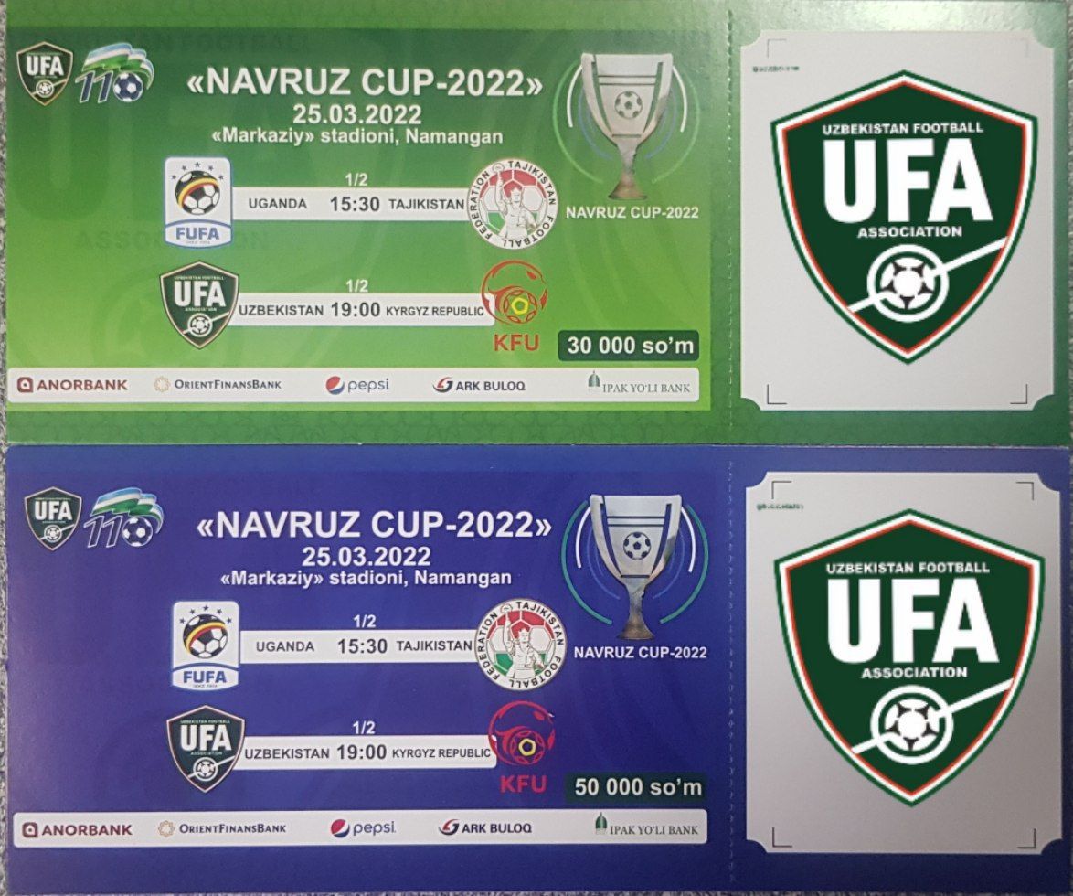 Navruz-Cup 2022». По 1 билету можно посмотреть 2 игры, а цена...